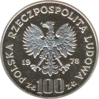 Polen 100 Zlotych 1978 PP Elch Silber*