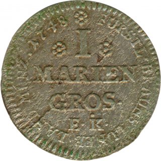 Braunschweig Wolfenbttel 1 Mariengroschen 1748 IBH Karl I. Silber*