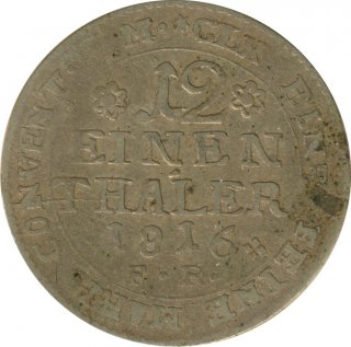 Braunschweig 1/12 Taler 1816 FR Georg IV. Silber*
