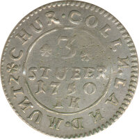 K&ouml;ln 3 St&uuml;ber 1750 IK Clemens August Silber*