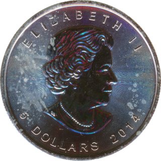 Kanada 2014 - Maple Leaf 1 Oz Silber mit Orca Farbapplikation*