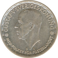 Schweden 2 Kronor 1950 Gustaf V. Silber*