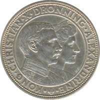 Dänemark 2 Kroner 1923 Silberne Hochzeit des...