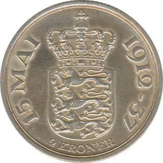 Dnemark 2 Kroner 1937 25. Regierungsjubilum von...