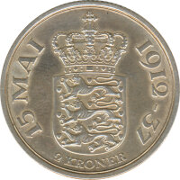 Dänemark 2 Kroner 1937 25. Regierungsjubiläum...