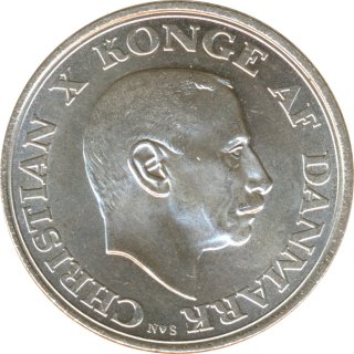 Dnemark 2 Kroner 1945 Geburtstag von Christian X. Silber*