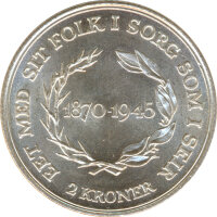 Dänemark 2 Kroner 1945 Geburtstag von Christian X....