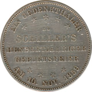 Freie Stadt Frankfurt 1 Taler 1859 100. Geburtstag von...