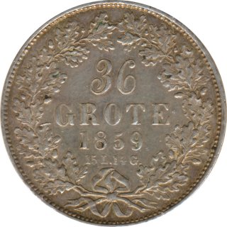 Bremen 36 Grote 1859 Stadtwappen Silber*