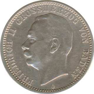 Baden 2 Mark 1913 G Friedrich II Silber*