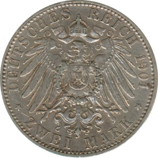 Lbeck 2 Mark 1901 A Stadtwappen Silber*