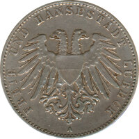 L&uuml;beck 2 Mark 1901 A Stadtwappen Silber*