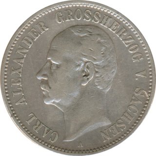 Sachsen-Weimar-Eisenach 2 Mark 1898 A Carl Alexander Silber*