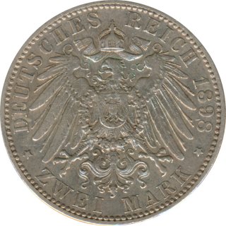 Schwarzburg-Rudolstadt 2 Mark 1898 A Gnther Silber*