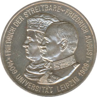 Sachsen 5 Mark 1909 E 500 Jahre Universitt Leipzig Silber*