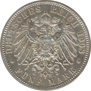 Sachsen-Weimar-Eisenach 5 Mark 1908 Universitt Jena Silber*