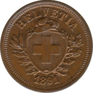 Schweiz 1 Rappen 1891 B*