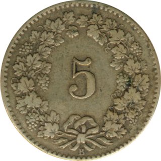 Schweiz 5 Rappen 1873 Billon*