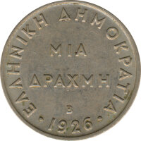 Griechenland 1 Drachme 1926 B Republik*