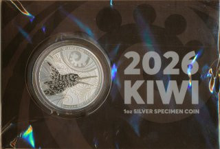 Neu Seeland 2026 Silber - Kiwi st in Coin Card