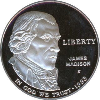 USA 1 Dollar 1993 S James Madison PP Silber*