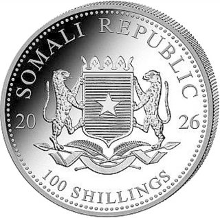 Somalia Republik 2026 - Elefant 1 Oz Silber