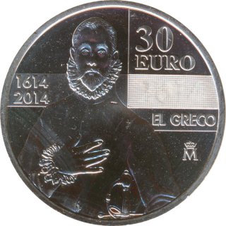 Spanien 30 Euro 2014 stgl. 400. Todestag von El Greco...