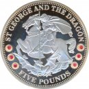 Tristan da Cunha 5 Pfund 2008 Hlg. Georg mit Drachen Silber*