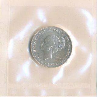 Monaco 10 Francs 1982 Gracia Patricia Silber*