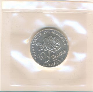 Monaco 10 Francs 1982 Gracia Patricia Silber*