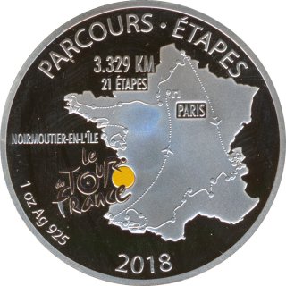 Dschibuti 200 Francs 2018 Tour de France 1 Unze Silber*