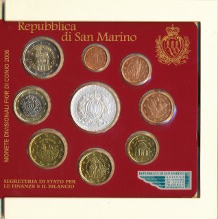 San Marino KMS 2006 stgl. in Folder mit Silber*