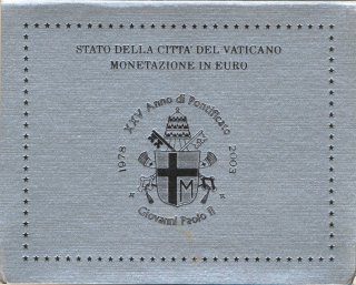 Vatikan KMS 2003 Johannes Paul II verpackt im Folder*