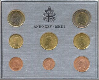 Vatikan KMS 2003 Johannes Paul II verpackt im Folder*