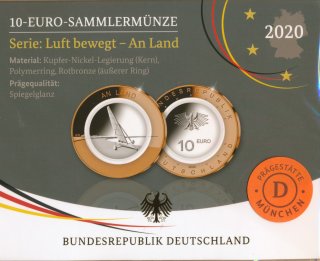 BRD 10 Euro 2020 - Land Spiegelglanz D im Blister*
