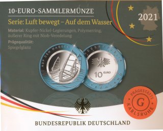 BRD 10 Euro 2021 - Wasser Spiegelglanz G im Blister*