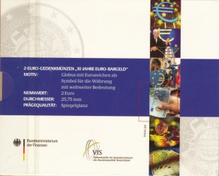 Deutschland 2 Euro 2012 - Einf�hrung Euro-Bargeld ( A-J ) PL im Blister*