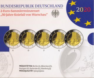 Deutschland 2 Euro 2020 - Kniefall (A-J)  im Blister PL*