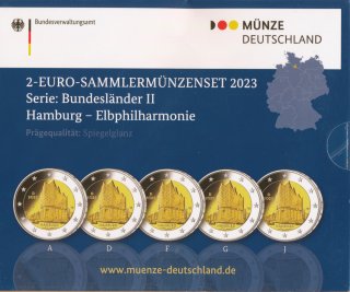 Deutschland 2 Euro 2023 - Elbphilharmonie - (A-J)  im...