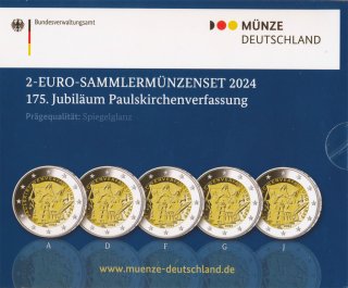 Deutschland 2 Euro 2024 - Paulskirchenverfassung - (A-J) im Blister PL*