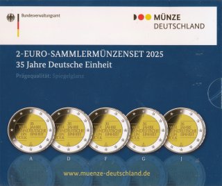 Deutschland 2 Euro 2025 - Einheit - (A-J) im Blister PL*