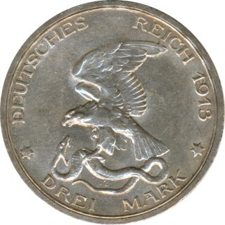 Preussen 3 Mark 1913 100 Jahre Sieg �ber Napoleon Silber*