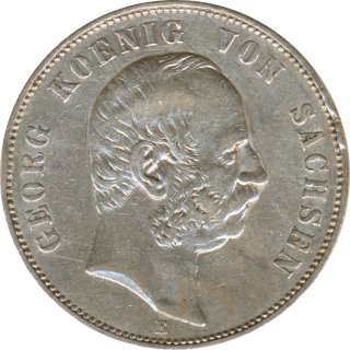 Sachsen 5 Mark 1903 E Georg Silber*