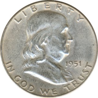 USA Half Dollar 1951 S Benjamin Franklin Silber*