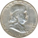 USA Half Dollar 1951 S Benjamin Franklin Silber*