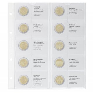 Lindner Vordruckblatt 2 Euro Finnland 2025 bis Slowenien 2025