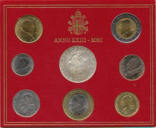 Vatikan KMS 2001 Johannes Paul II verpackt in M�nzkarte Silber*