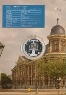 Niederlande 5 Euro 2011 PP 100 Jahre M�nze Utrecht in Folder*