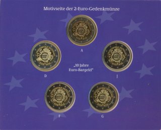 Deutschland 2 Euro 2012 - Einf�hrung Euro-Bargeld ( A-J ) PL im Blister*