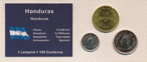 Honduras Kursm&uuml;nzenset stgl. verschweisst in Folie*